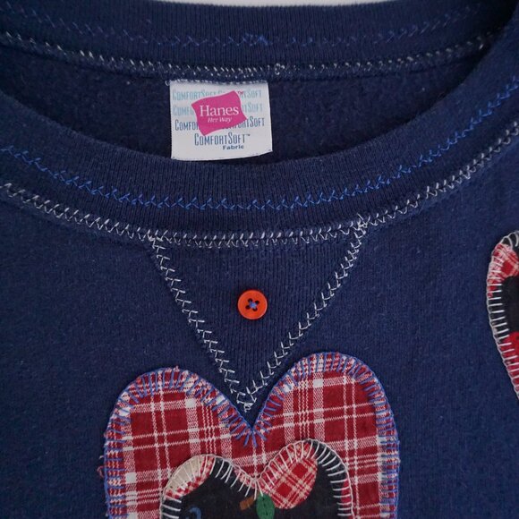 Navy Heart Pattern Women's Sweater - Picture 11 of 11